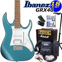 Gio Ibanez アイバニーズ GRX40 MLB エレキギター マーシャルアンプ付 初心者セット18点 ZOOM G1XFour付き【エレキギター初心者】