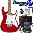 Ibanezのエントリーシリーズ Gio Ibanez GRX40です。Ibanezを象徴するRGタイプのボディラインを継承しながら、弾き易さと扱い易さをリーズナブルな価格で実現した、初心者の方にも優しいエレキギターです。リア・ポジションにパワフルなハムバッカーと、センター、フロントに切れ味の良いシングル・コイルを配置したS-S-H仕様。幅広い演奏に対応するオススメの1本です。毎日の練習に必要なアイテムを厳選した初心者18点スペシャルセットです。ZOOMの多機能マルチエフェクターをセットに加えたことで本格的にそして楽しく練習できる強力初心者セットになりました。 ※こちらのギターは出荷前に外観・機能などの点検を行い発送いたしますのでご安心ください。 1、ギター本体 2、ソフトケース 3、チューナー 4、ギターアンプ 5 & 6、マルチエフェクター本体＆専用ACアダプター 7 & 8、ケーブル2本 9、クリーニングクロス 10、ストラップ 11、EbiSoundピック6枚セット 12、ピックケース 13、ギタースタンド 14、教則本 15、ヘッドフォン 16、交換弦セット 17、ポジションステッカー 18、コードシート