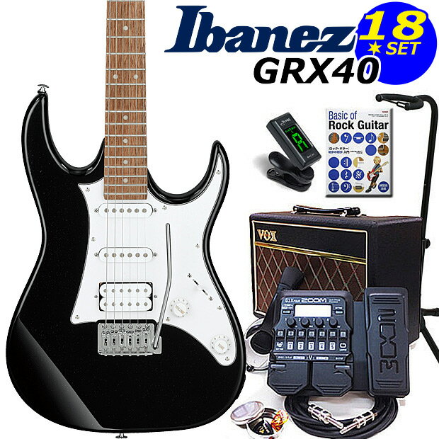 Gio Ibanez アイバニーズ GRX40 BKNエレキギター初心者 18点入門セット【エレキギター初心者】