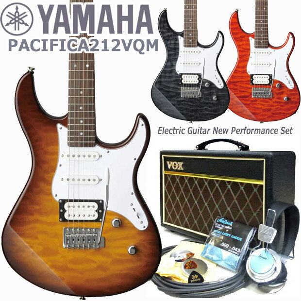 ヤマハ エレキギター 初心者セット YAMAHA PACIFICA212VQM VOXアンプ付 15点入門セット【エレキ ギター初心者】【エレクトリックギター】