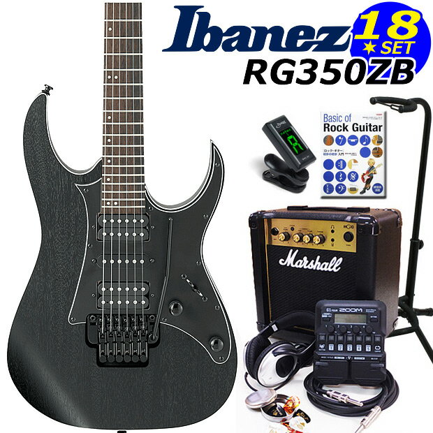 Ibanez アイバニーズ RG350ZB WK エレキギター マーシャルアンプ付 初心者セット18点 ZOOM G1Four付き