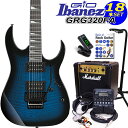Gio Ibanez アイバニーズ GRG320FA TBS エレキギター 初心者セット 18点 マーシャルアンプ ZOOM G1Four付き【エレキギター初心者】