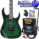 Gio Ibanez アイバニーズ GRG320FA TEB エレキギター初心者セット18点 マーシャルアンプ ZOOM G1XFour付き【エレキギター初心者】