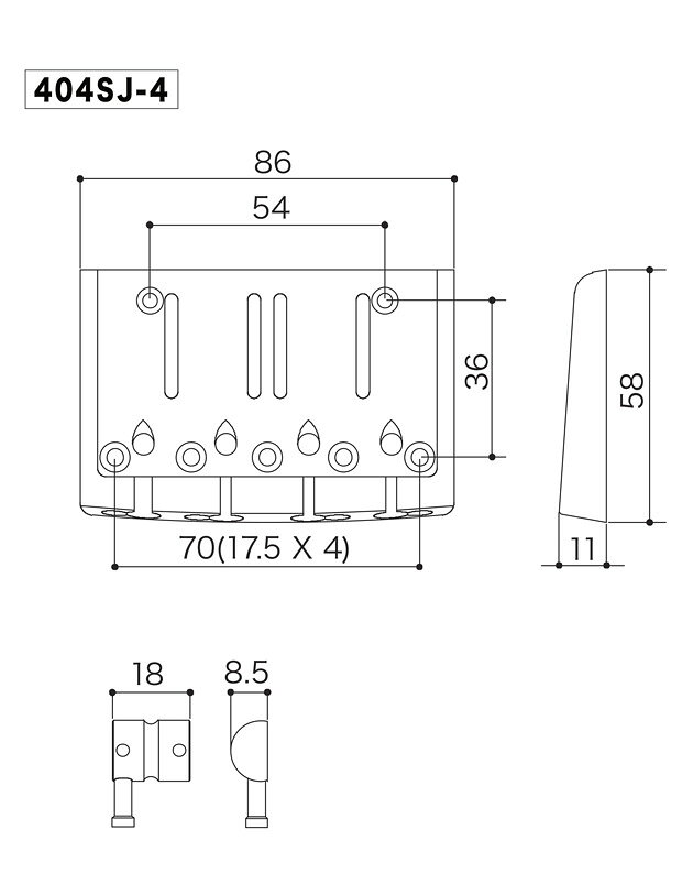 GOTOH 404SJ-4 C(クローム) ゴトー 4弦ベース ブリッジ