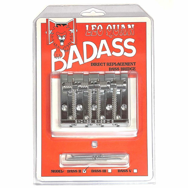 ALL PARTS BADASS Х BASS II Chrome BB-3342-010 Leo Quan Badass Bass II 4-string Bass Bridge Grooved Saddles