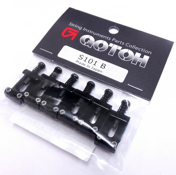 信頼のゴトーパーツ！ Gotoh ゴトー　プレスサドル S101 B(ブラック)スティール製のシンクロトレモロ用のプレスサドルセットです。 サイズは11.3mmですので、お手持ちのサドルサイズをご確認の上、付け替え下さい。 ■【ご注意】 ※メーカーや機種により取付け加工を必要とする場合がございます。予めご理解の上ご購入頂きますよう宜しくお願いいたします。 また画像内にサイズを掲載しておりますので、ご確認の上ご検討くださいませ。 ヤマト運輸ネコポス対象品（ポスト投函お届け）送料230円です。【ネコポス発送可能点数：2点まで】 ・代金引換でのお支払では購入いただけません。 ・ネコポス対象商品2点以上お買い上げの場合、ご購入数・組み合わせによっては宅配便（￥630）になる場合がございます。当店からの受注確認メールを必ずご確認くださいませ。 ・ネコポス対象外の商品と一緒にお買い上げいただいた場合、そちらの送料が優先されます。 ・発送後翌日〜翌々日のお届け（一部離島地域を除く）、日時指定不可となります。