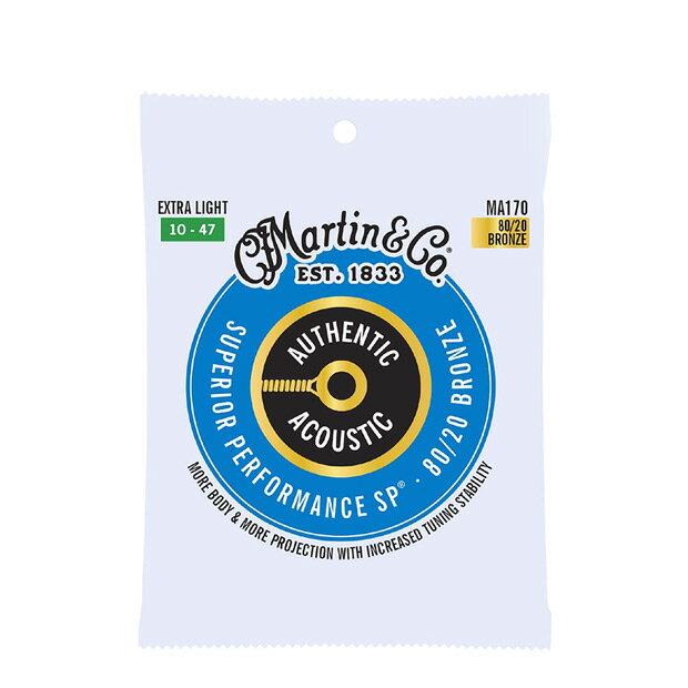 Martin マーチン MA-170 アコースティックギター弦 80/20 BRONZE マーティン MA170【ネコポス(np)送料230円(ポスト投函)】【旧速達メール便】のサムネイル