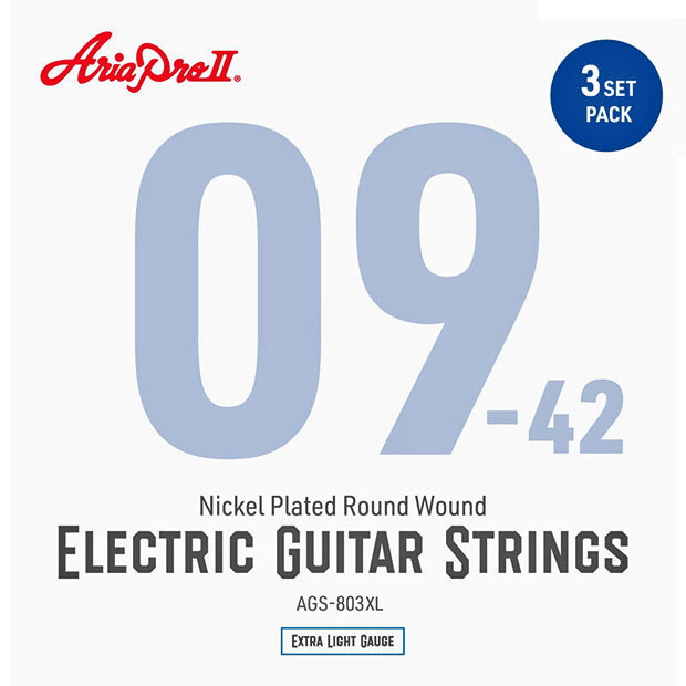 【3セットパック】 AriaProII アリア エレキギター弦 AGS-803XL 【ネコポス(np)送料無料(ポスト投函)】【旧速達メール便】