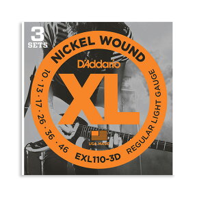 【3セット】 D'Addario ダダリオ エレキギター弦EXL-110 3D 【ネコポス(np)送料230円(ポスト投函)】【旧速達メール便】