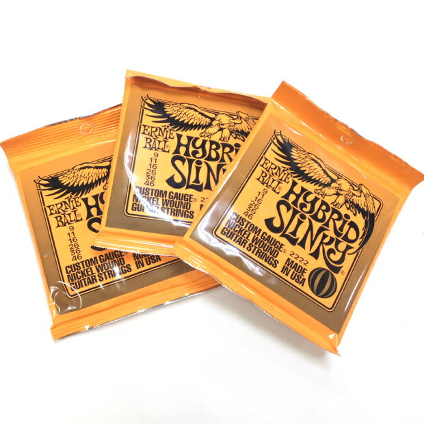 【3セット】 ERNIE BALL アーニーボールエレキギター弦 #2222 Hybrid Slinky 【ネコポス(np)送料230円(ポスト投函)】【旧速達メール便】