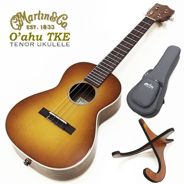Martin ウクレレ O'ahu TKE Uke Burst #40723 マーチン テナーウクレレ Mi-Siピックアップ搭載 木製スタンド付き【現…