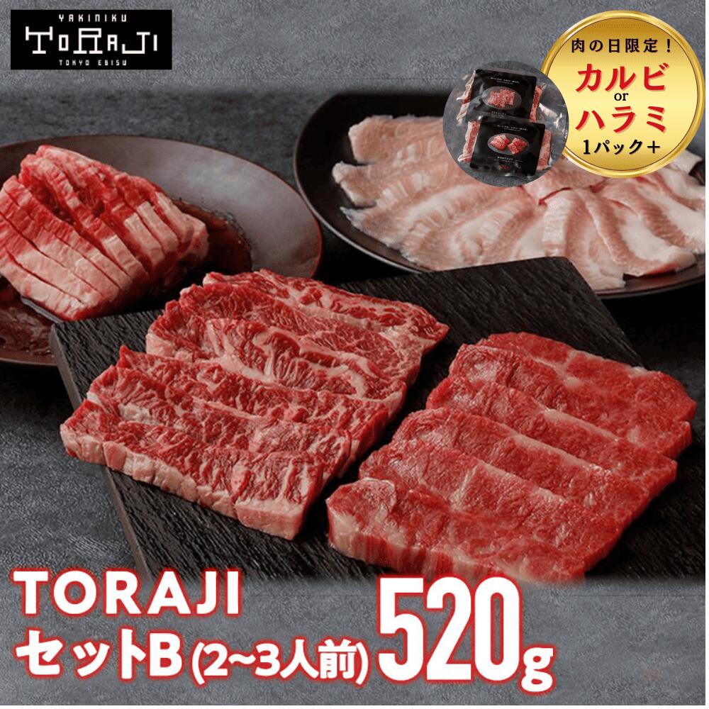 ＼29日・30日限定＋1パックプレゼント！／【 焼肉トラジ 】TORAJIセットB 520g 2~3人前 和牛カルビ ハラミ ダイヤモンドcutカルビ 豚トロ プレゼント BBQ 冷凍焼肉 焼き肉用セット お取り寄せ バーベキューセット トントロ お肉セット 高級肉 ギフト 焼肉用牛肉 赤身肉のサムネイル