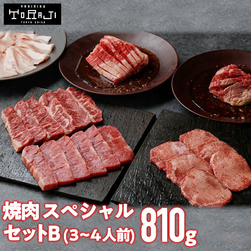 肉セット 【 焼肉トラジ 】スペシャルセットB 810g 3～4人前 焼き肉 食べ比べ 高級 焼肉セット 4人前 肉ギフト 焼き肉ギフト お取り寄せ 焼肉用 焼肉 盛り合わせ 牛カルビ タン塩 和牛 牛タン バーベキュー 肉セット 和牛カルビ カルビ ハラミ 豚トロ 父の日