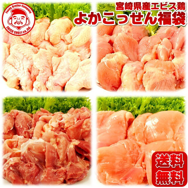 【先着100名様★送料無料】エビス鶏よかこっせん福袋［4kg⇒4,200円］■生鮮品■【福袋】【宮崎県産】【鶏肉】のサムネイル