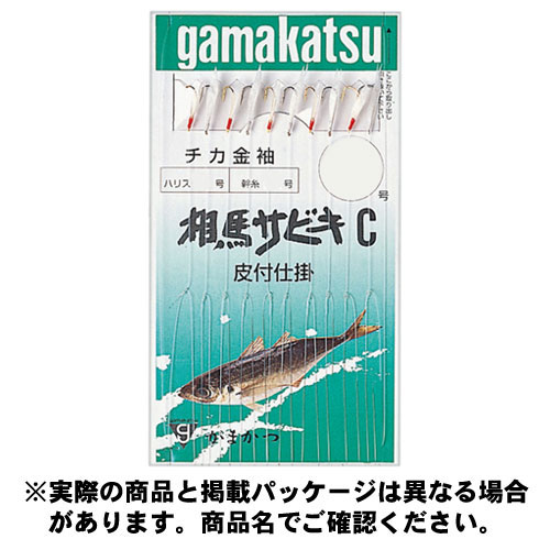 がまかつ 3H 相馬サビキ C型 13748 6号-ハリス1.5 チカ（白）金袖（金）10本（1組入） ハリ