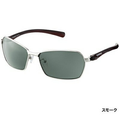 シマノ 撥水メタルフィッシンググラスPC HG-065P グロスシルバー＆トランスペアレントブラウン(スモーク)