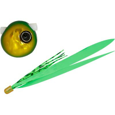 【メール便可】ジャッカル 鉛式ビンビン玉スライド 60g F183 グリーンゴールド/蛍光グリーンT+