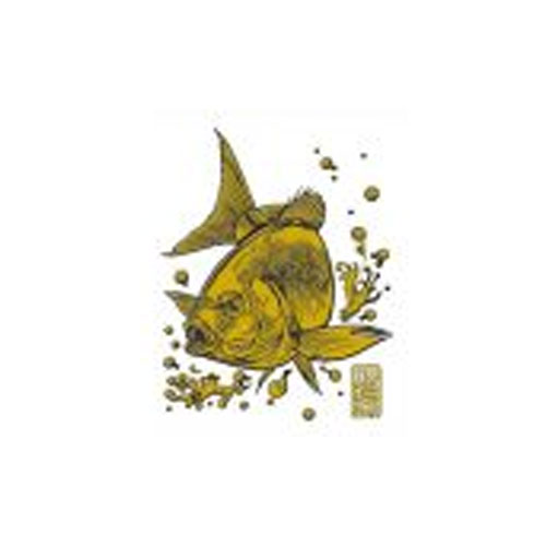 【メール便可】ささめ針 SH253 大漁祈願 蒔絵シール グレ (ゴールド)