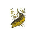 【メール便可】ささめ針 SH270 大漁祈願 蒔絵シール ブリ (ゴールド)
