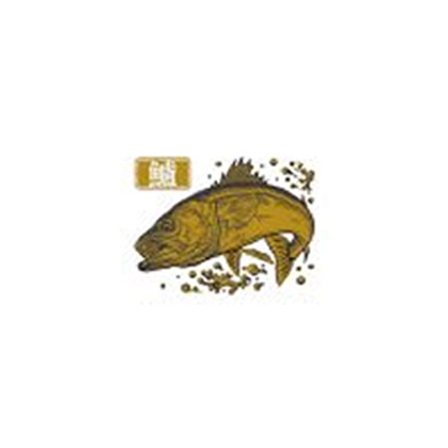【メール便可】ささめ針 SH272 大漁祈願 蒔絵シール スズキ (ゴールド)
