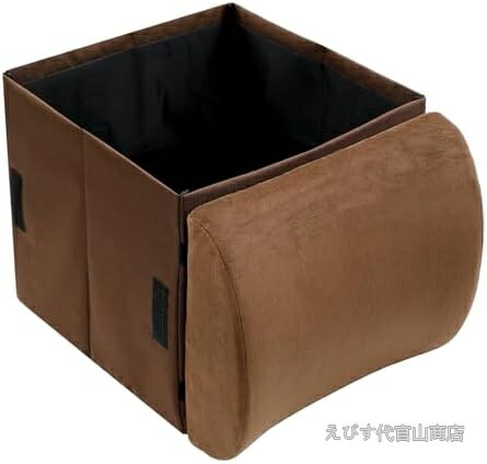 【送料無料】車 収納ボックス 2WAY シートクッション 兼用 ランバーサポート 腰当て 助手席 後部座席 大容量 荷物整理 転落防止 ドライブ 旅行 便利グッズ ブラウン 軽自動車からミニバン対応