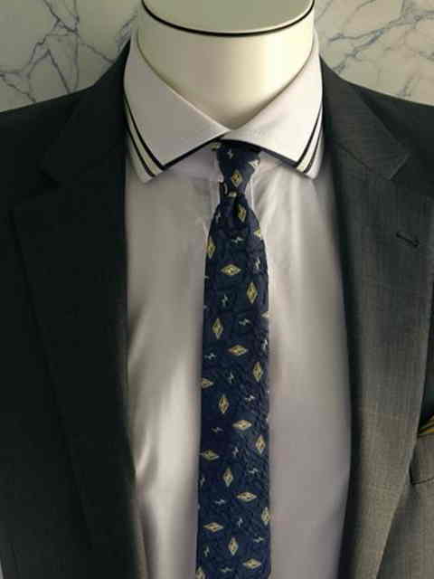 ワンタッチネクタイ 　シルク 　ファスナー仕様 　ジッパーネクタイ　エビスタイ 　日本製　ネイビー・ブラウン　総柄　新柄　(S）