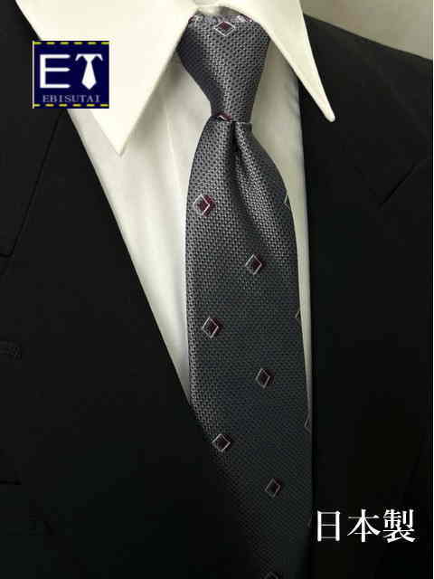 /日本製 ワンタッチネクタイ シルク ファスナー仕様 ジッパーネクタイ トレンドネクタイ グレーグランド・総柄 (to-250139 )