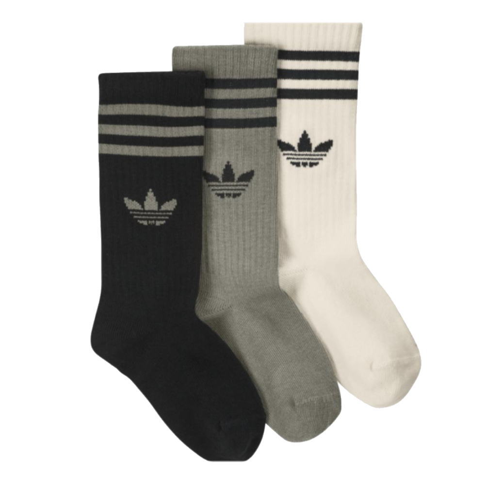 子供 アディダス adidas 靴下 キッズ クルーソックス 3足組 CREW SOCK 3P IZ3471 ブラック/シルバーぺブル/ワンダーホワイト【GHOL】のサムネイル