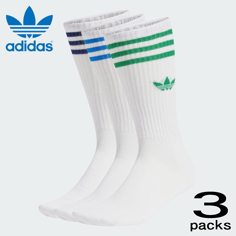 ［返品交換不可］アディダス adidas 靴下 3足セット ソリッド クルー ソックス SOLID CREW SOCK ホワイ..