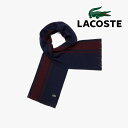 ラコステ LACOSTE ラッセルニットストライプマフラー ボルドー RE019J-99 IE3【GIFF】