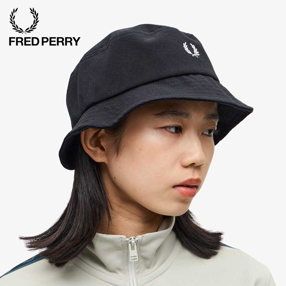 フレッドペリー FRED PERRY 帽子 ピケ バケット ハット Pique Bucket Hat ブラック/スノーホワイト HW6730 843［CP］