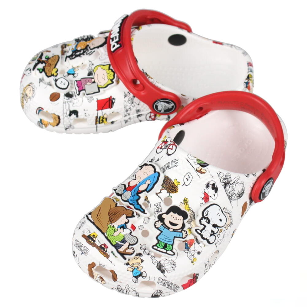 子供 クロックス crocs サンダル ピーナッツ クラシック クロッグ トドラー PEANUTS CLASSIC CLOG TODDLERS ホワイト/マルチ 208631-94S 12～17.5cm