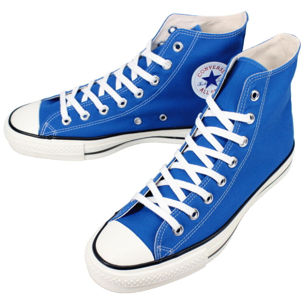 【靴ひも通しサービス実施中】 コンバース CONVERSE スニーカー キャンバス オールスター ジャパン ハイ CV ALL STAR J HI ブルー BLUE 日本製 【GHOG】