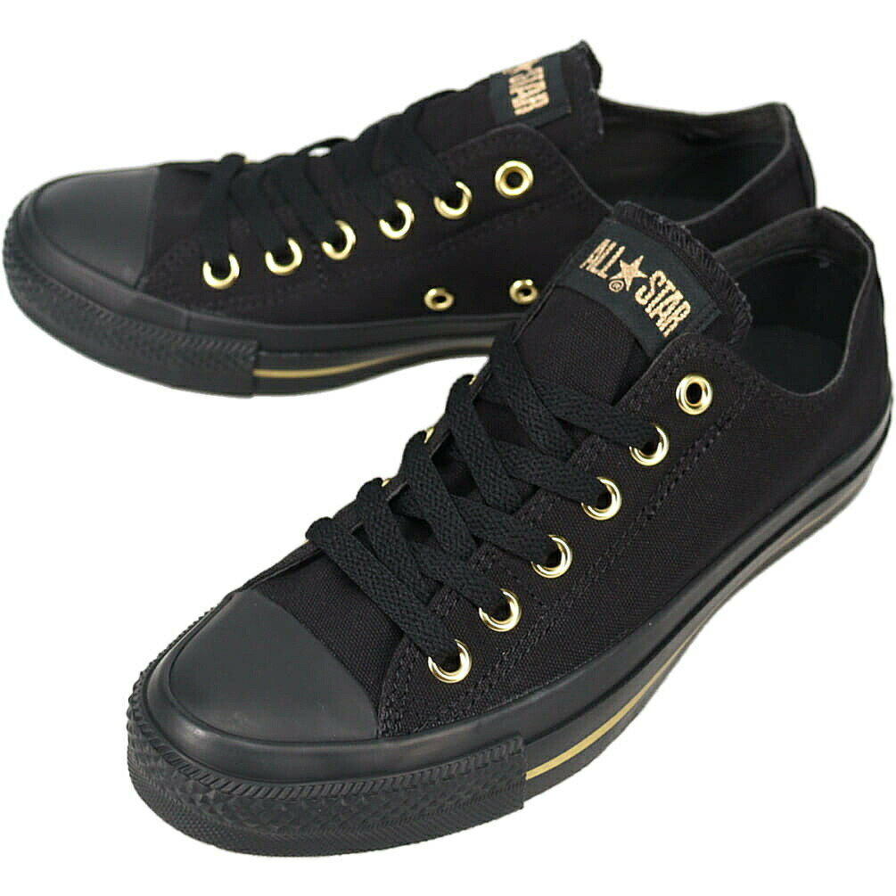 コンバース CONVERSE スニーカー オールスター ゴールドストライプ スリップ OX ALL STAR GOLDSTRIPE SLIP OX ブラック/ブラック BLK/BLK 1SE864 31316641【GJFF】
