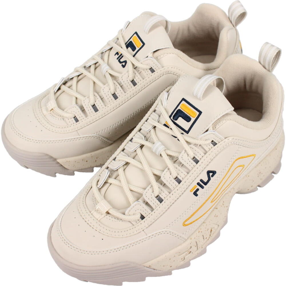 フィラ FILA スニーカー ディスラプター 2 スプラッシュ Disruptor 2 Splash ベージュ/ネイビー/イエロー USS23009 922 厚底 