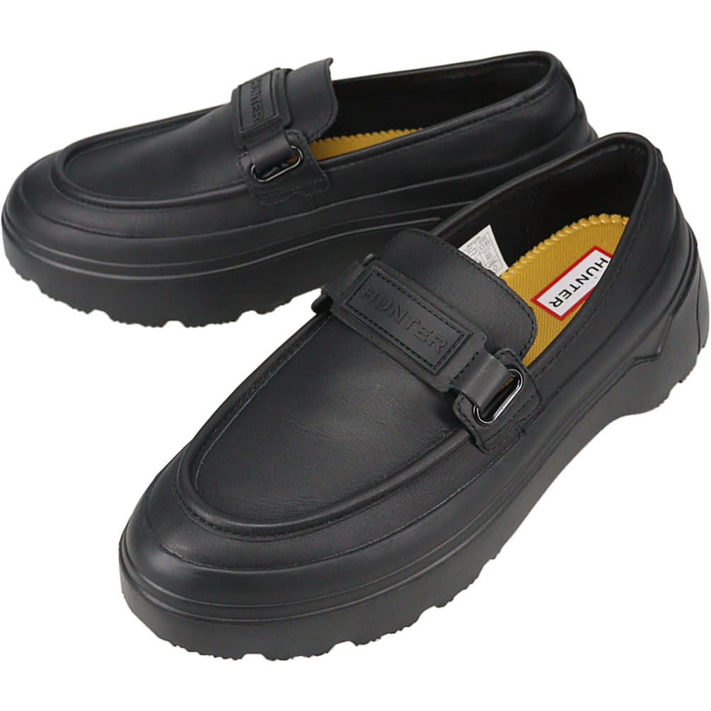 ハンター HUNTER レインシューズ リファインド エクスプローラー フラットフォーム ローファー REFINED EXPLORER FLATFORM LOAFER ブラック UFF2251LEA【GIFF】