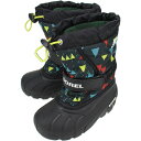 子供 ソレル SOREL ブーツ チルドレンズ フルーリー プリント CHIRDRENS FLURRY PRINT NC3504-011 ブラック/ブラック BLACK/BLACK