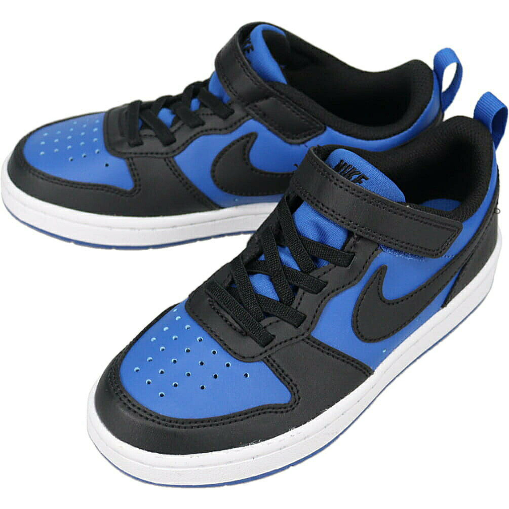 子供 ナイキ NIKE スニーカー コート ボロー LOW リクラフト PS ゲームロイヤル/ブラック-ホワイト HM6298 480【GJOI】