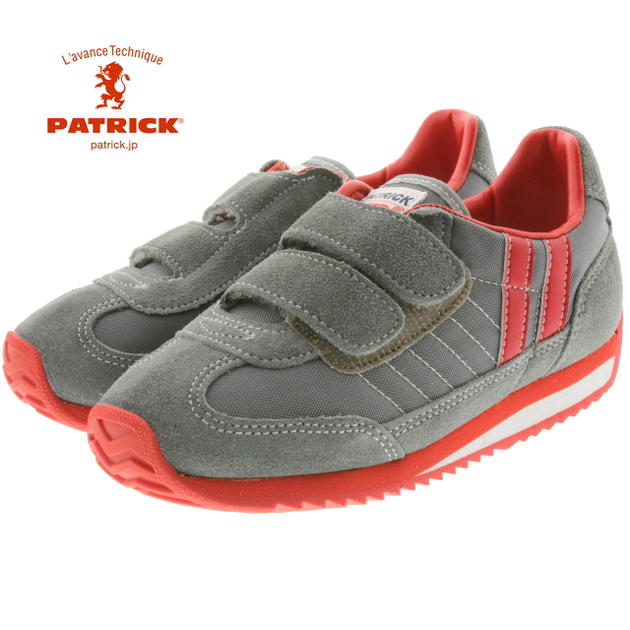 防水スプレー吹きかけサービス 交換返品送料無料 定番 子供パトリック PATRICK MARATHON-V マラソン ベルクロ GRY グレー EN7524
