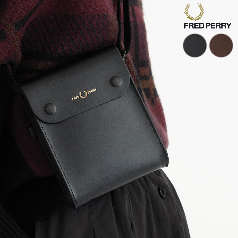 フレッドペリー FRED PERRY バーニッシュレザー ポーチバッグ Burnished Leather Pouch Bag L4331 102(ブラック) 158(オックスブラッド) ［BG］