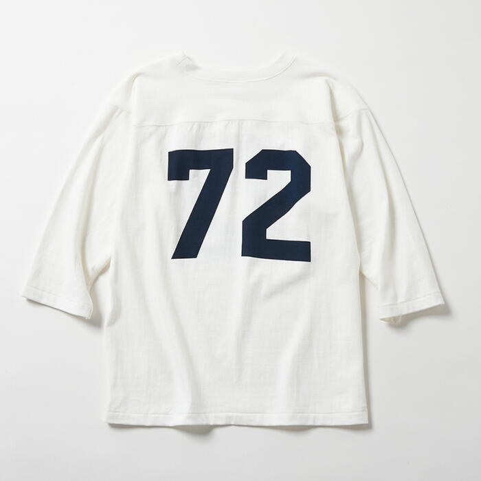 チャンピオン Champion ウェア 3/4 スリーブ フットボール Tシャツ 22SS TRUE TO ARCHIVES C3-R413 ホワイト(010) ネイビー(370) 日本製［WA］【GGOH】 3