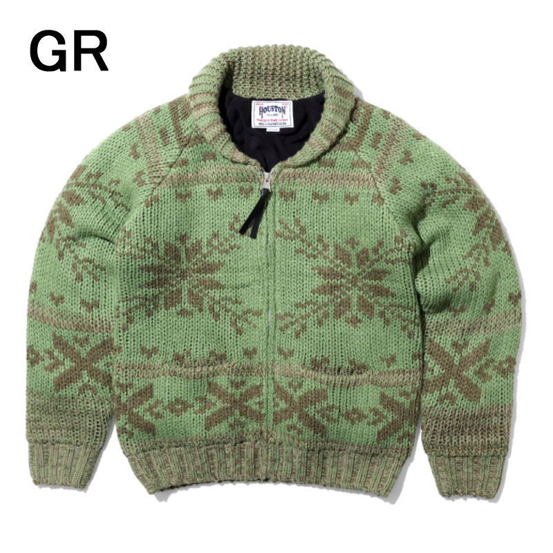 ヒューストン HOUSTON カウチン ニット カーディガン COWICHAN KNIT CARDIGAN 22141【GIFF】［A］