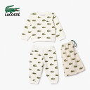 ラコステ LACOSTE キッズ ウェア ワニロゴ総柄JUNIORスウェットパジャマ 4J1177-10 X0N(ホワイト)【GHFF】(4)