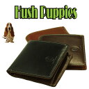 Hush Puppies 財布 メンズ 【ポイント10倍】【送料無料】牛革 2つ折り 財布 Hush Puppies ハッシュパピー 犬モチーフ バセットハウンド ワン♪ポイント クリスマスプレゼント 父の日ギフト