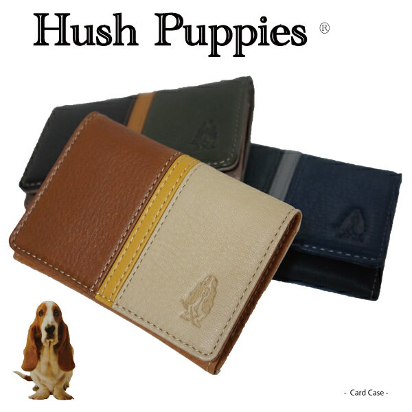 Hush Puppies 牛革 名刺入れ カードケース ハッシュパピー ブランド 小物 革 人気 本革 レザー オール革 プレゼント ギフト メンズ レディース ユニセックス 男女兼用 犬モチーフ バセットハウンド クリスマスギフト 母の日ギフト ハッシュパピーセール情報