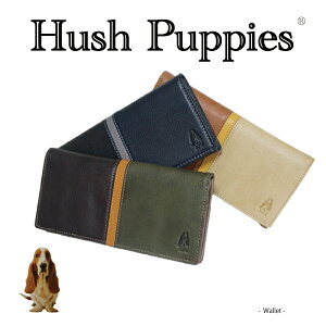 【ポイント10倍！】Hush Puppies 長財布 牛革 財布 財布 ハッシュパピー ブランド 小物 革 人気 本革 レザー オール革 プレゼント ギフト メンズ【レディース】【ユニセックス】【男女兼用】犬モチーフ バセットハウンド クリスマスギフト 父の日プレゼント