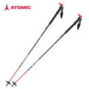 アトミック BCT MOUNTAINEERING CARBON SQS スキーポール スキーストック 伸縮 115-135cm 軽量 AJ5005452 グレーレッド ATOMIC 2023-24