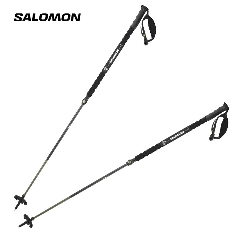 サロモン バックカントリー スキーポール MTN CARBON S3 L47022600 Black 伸縮 105-135cm カーボンポール 軽量 SALOMON 2023-24