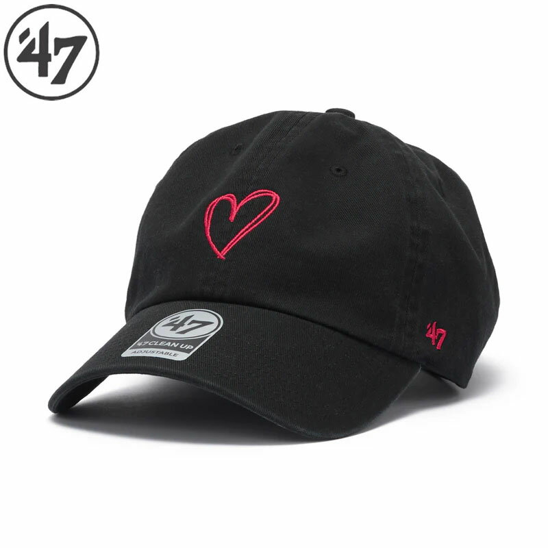 乐天商城 - フォーティーセブン クリーンナップ HEART ハート ブラック メンズ レディース キャップ 帽子 暑さ対策 かわいい 14920377 '47 2026春夏