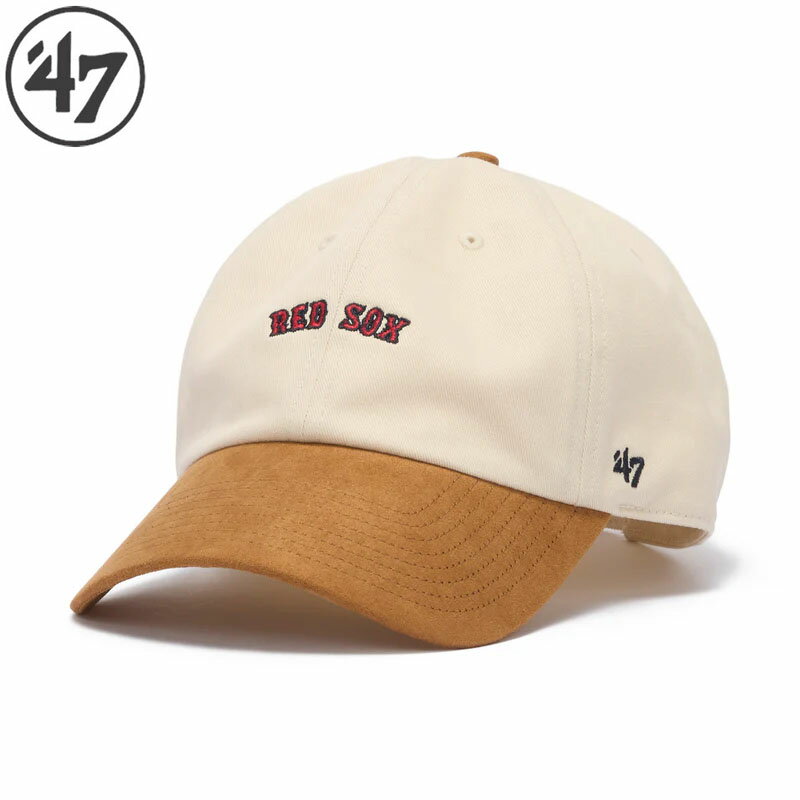 乐天商城 - フォーティーセブン クリーンナップ ボストン・レッドソックス BASE RUNNER MINI SCRIPT SUEDE ナチュラル キャップ 帽子 14920522 '47 2026春夏